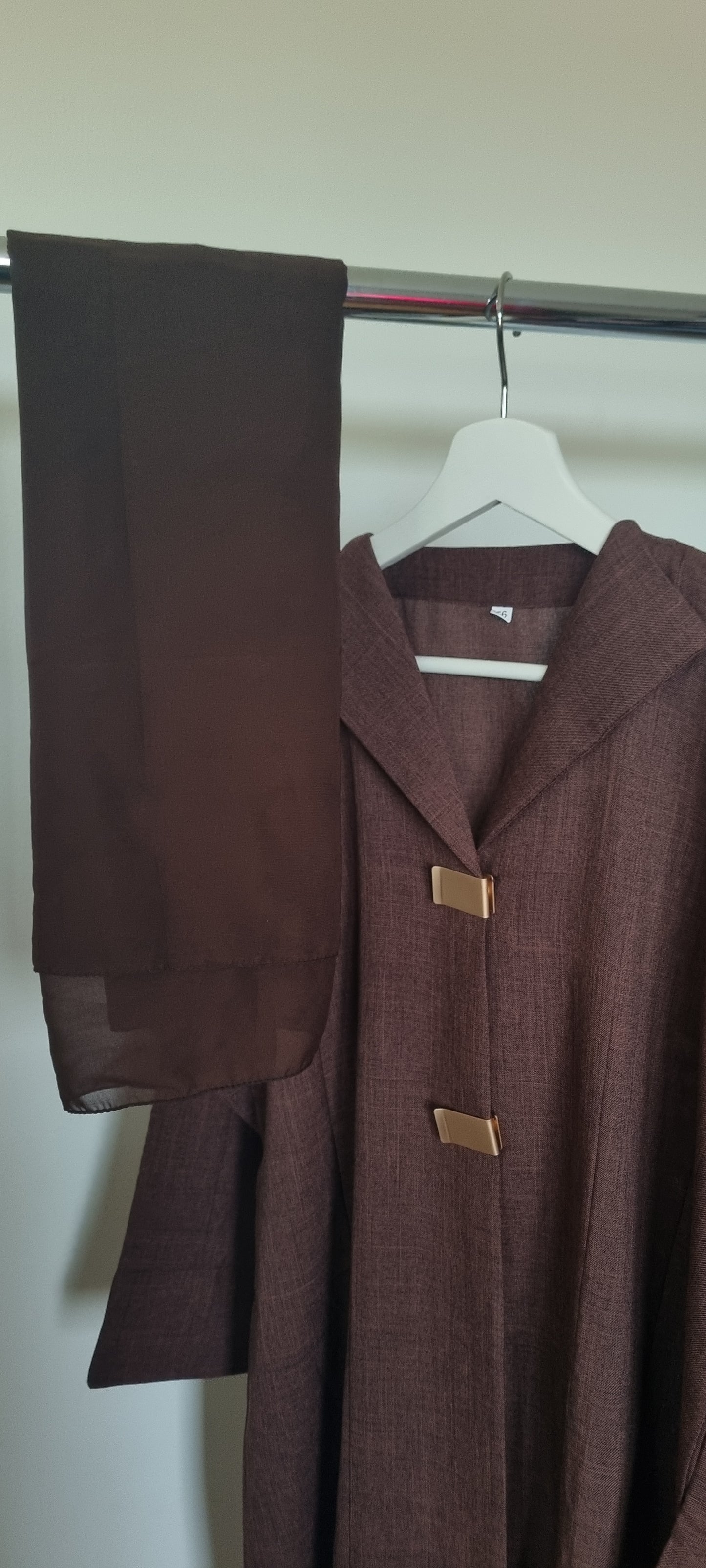 Linen brown abaya